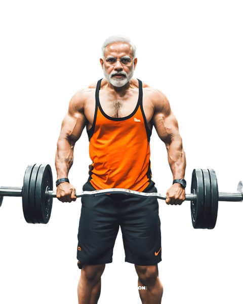 Narendra Modi in gym, Narendra Modi gaining  Muscles,  Narendra Modi training,