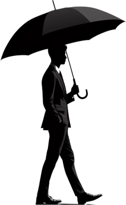 A man with umbrella, man in rain, man walking in rain with umbrella,